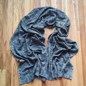 Banana Republic Wool Alpaca Cashmere Blanket Scarf Black Grey Knit Wrap Stole